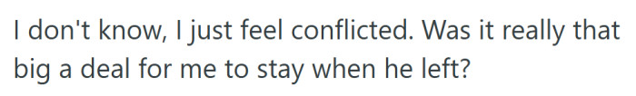 Her question lingered long after the trip ended: was staying really the wrong choice?