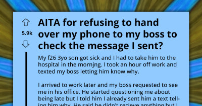Boss Demands To Inspect Employee's Phone, Claiming He Didn't Receive Her Text About Being Late, She Refuses And Now Expects To Be Fired