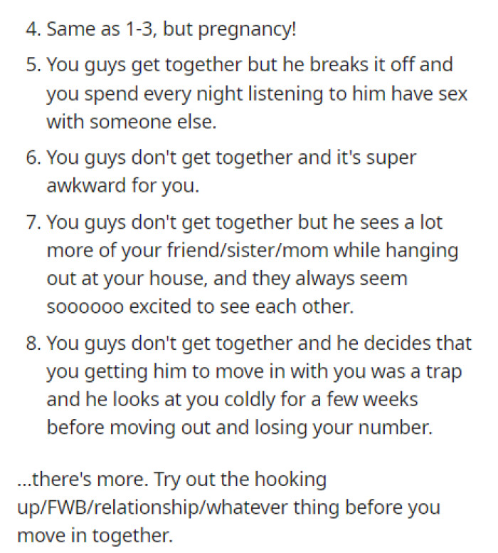 They continued with many different situations, and we have to agree that this person was on the right track.