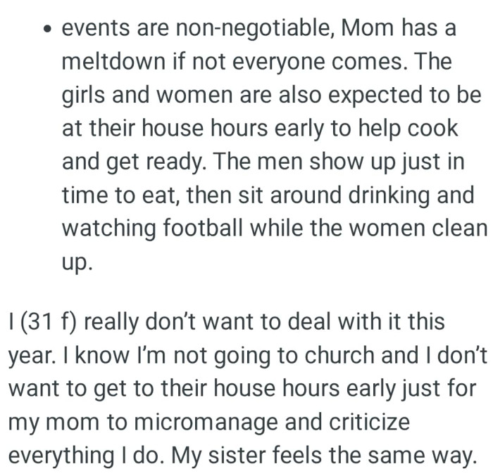 The men show up just in time to eat, then sit around drinking and watching football