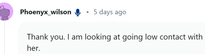 OP will go LC with mom