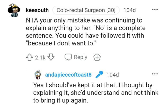 The OP could have followed it with a 