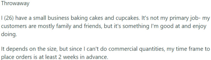 OP's time frame to place orders is at least 2 weeks in advance