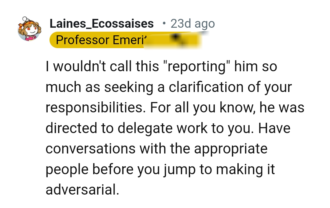 Reporting to the appropriate people