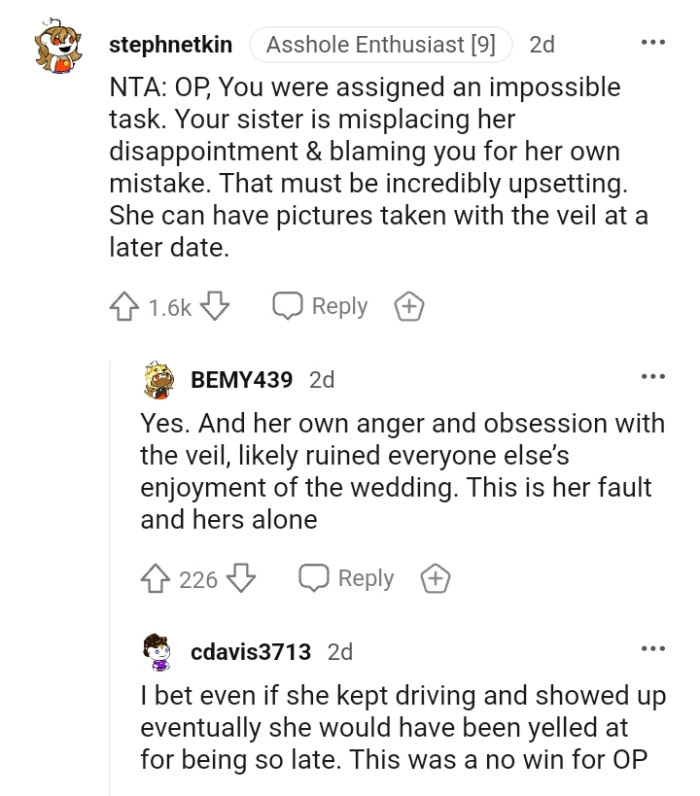 She can have pictures taken with the veil at another time