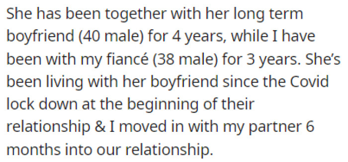 OP and her friend are both in long-term relationships