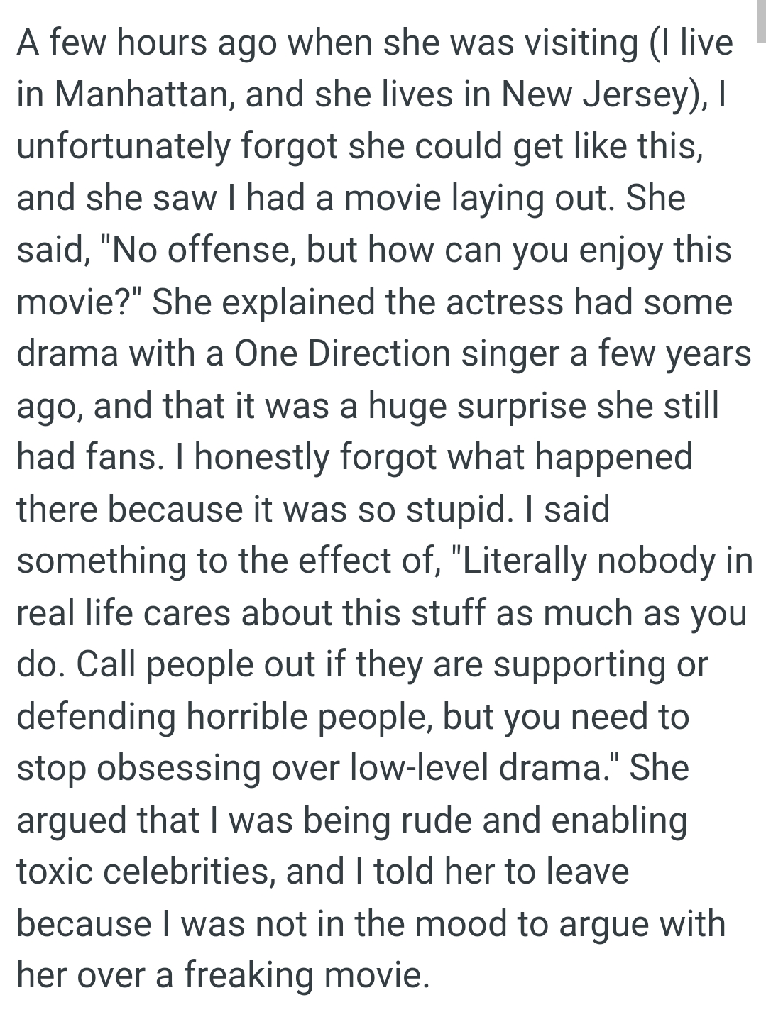 The OP honestly forgot what happened there because it was so trivial.