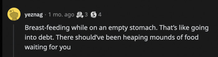 It's no wonder that OP ate like a bear when her brother bought her some food