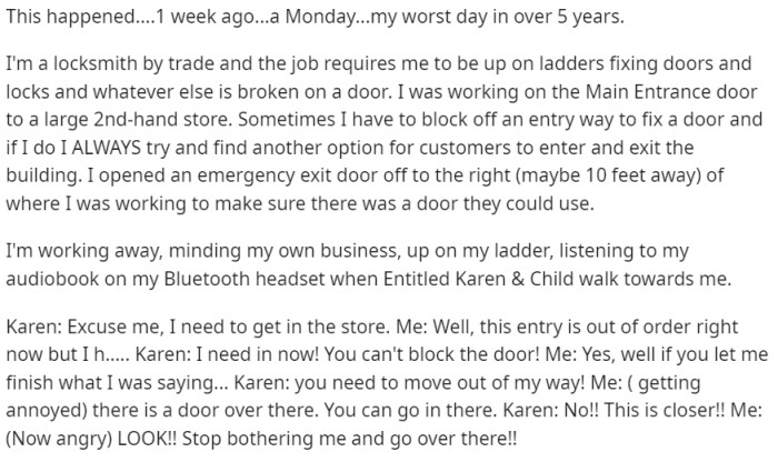 It Was the Worst Day the Worker Had in Five Years, All Thanks to One Karen