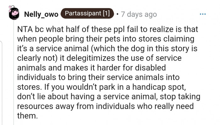 This Redditor Isn't Happy That Many People Lie About Their Pets Being Service Animals So That They Can Bring Them to Places Where Pets Are Not Allowed