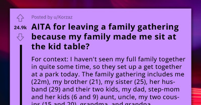 22-Year-Old Man Leaves Family Gathering After Being Told He Can't Sit At The Adults' Table Until He Has Kids