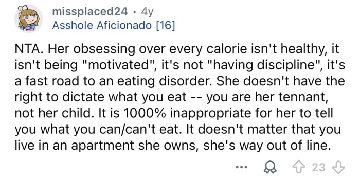 “You are here tenant, not her child.”