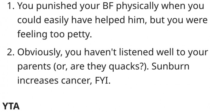10. Sunburn increases the risk of cancer.
