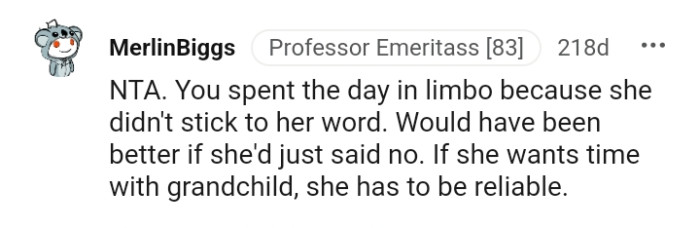 It Would Have Been Better if the OP's Mom Just Said No