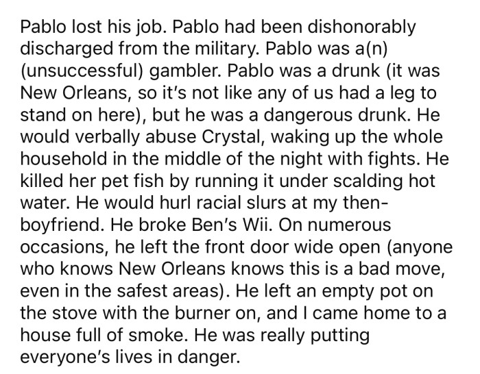 The OP and Ben soon discovered that trusting Pablo was a big mistake.
