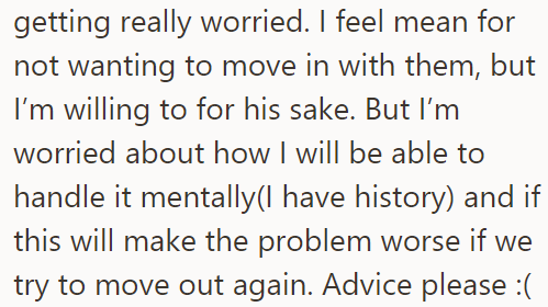 She asks for advice on what she should do: