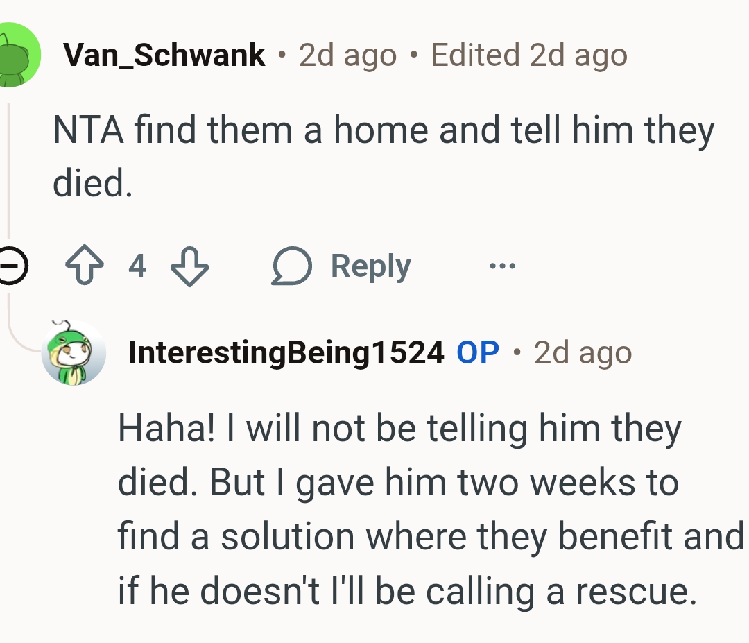 The OP Gave Him Two Weeks