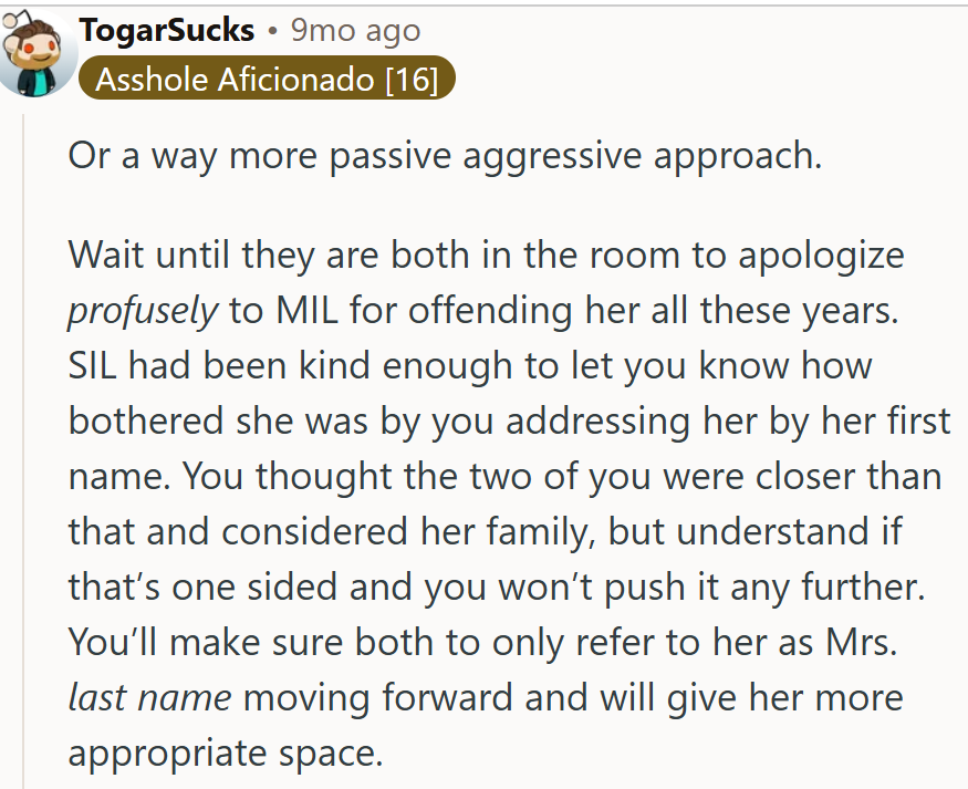 A passive-aggressive approach?