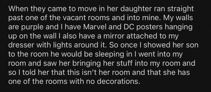 Everyone was getting settled, and OP did her part by showing her new siblings where their rooms are.