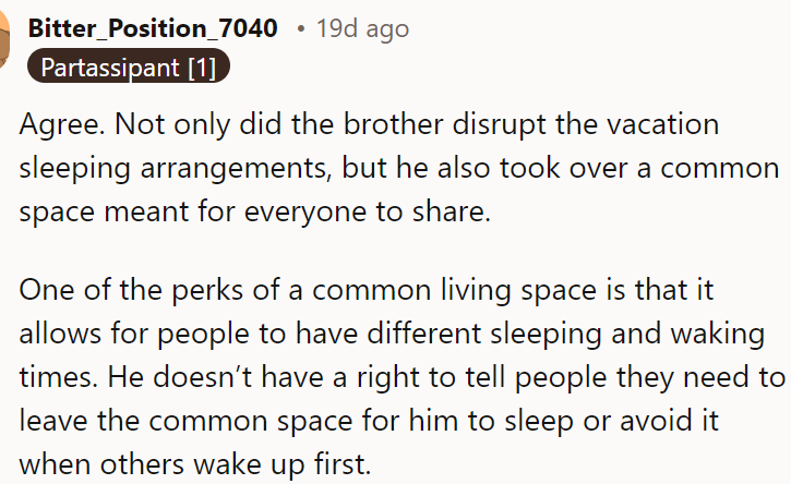 He was the one causing problems throughout the vacation, not the others