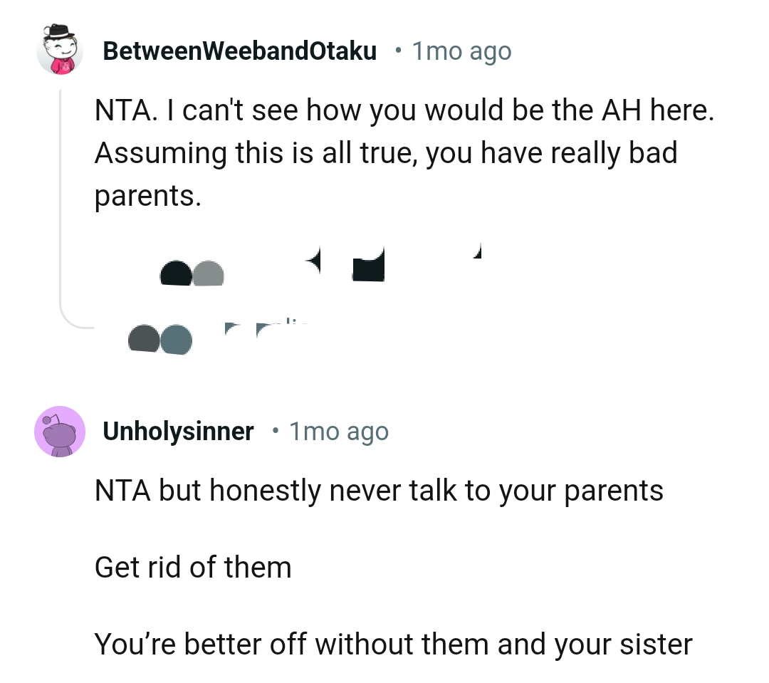 The OP has bad parents