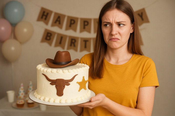 The moment the sister-in-law saw the cake, she looked horrified.