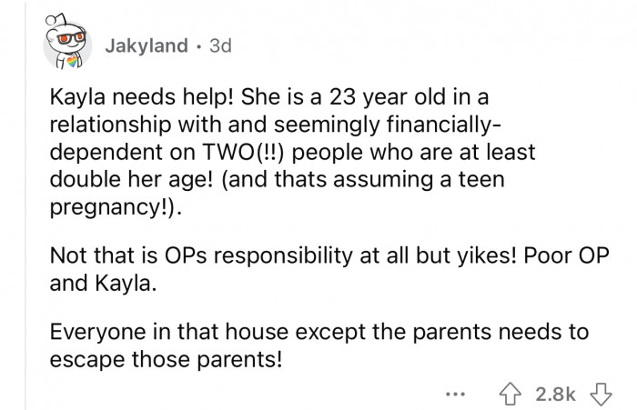 The dad's relationship with Kayla is not typical.