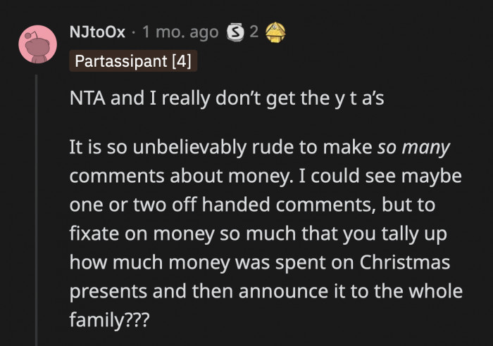 Is she a financial advisor or something? Why was money the only thing she could talk about?