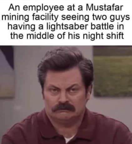 Witnessing epic lightsaber duels definitely wasn’t in the job description