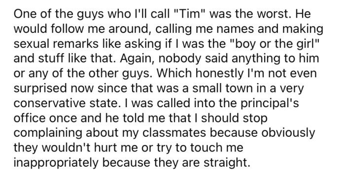 The 19-year-old explained that he had been bullied severely by a group of boys ever since he came out as gay in 2018, with one particular bully being the worst.