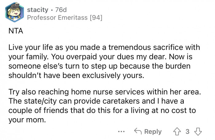 “You overpaid your dues my dear.”