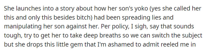 Angela criticizes her son's wife, dubbing her 