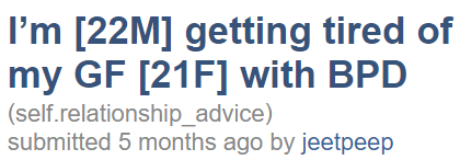 The original poster (OP) has been dating his girlfriend for a year, but he's getting tired of her issues after she quit therapy.