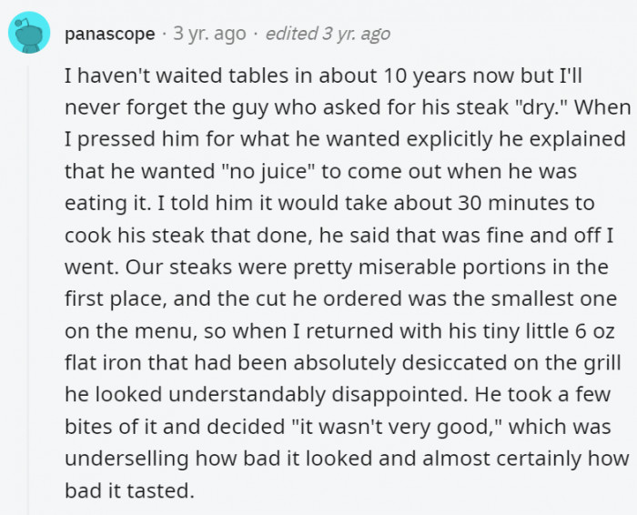 Oh, no kidding, Sherlock. Seriously, did he expect it to taste good?