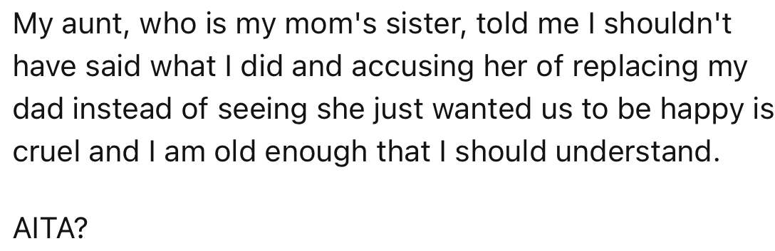 OP wants to know if she did anything wrong by uttering such a statement to her mom