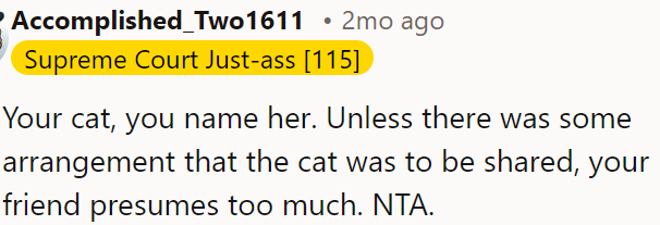 OP's cat—it's her choice.