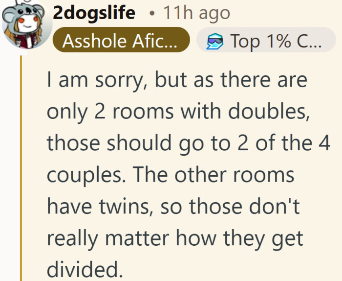 Comfort sorted by relationship status makes sense to some, but it is easy to see why that might sting.