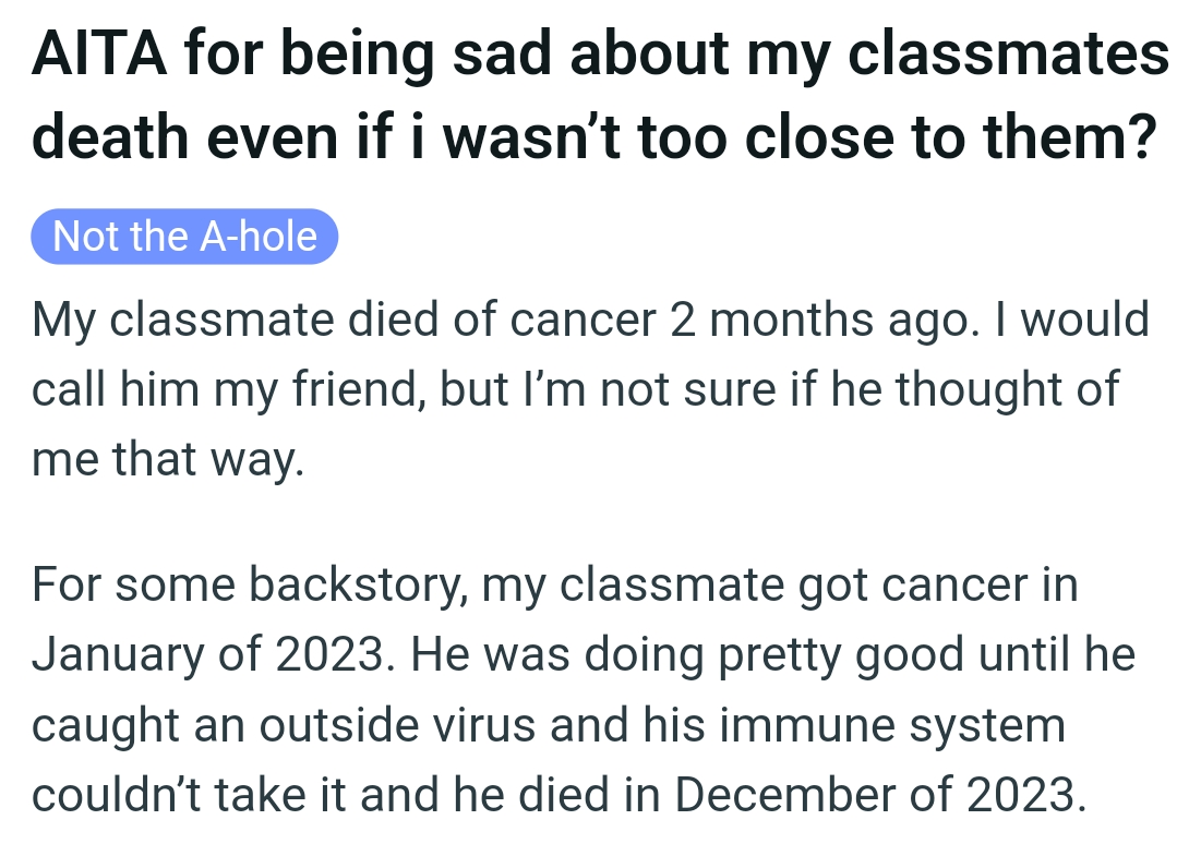 The OP kicks off his story: