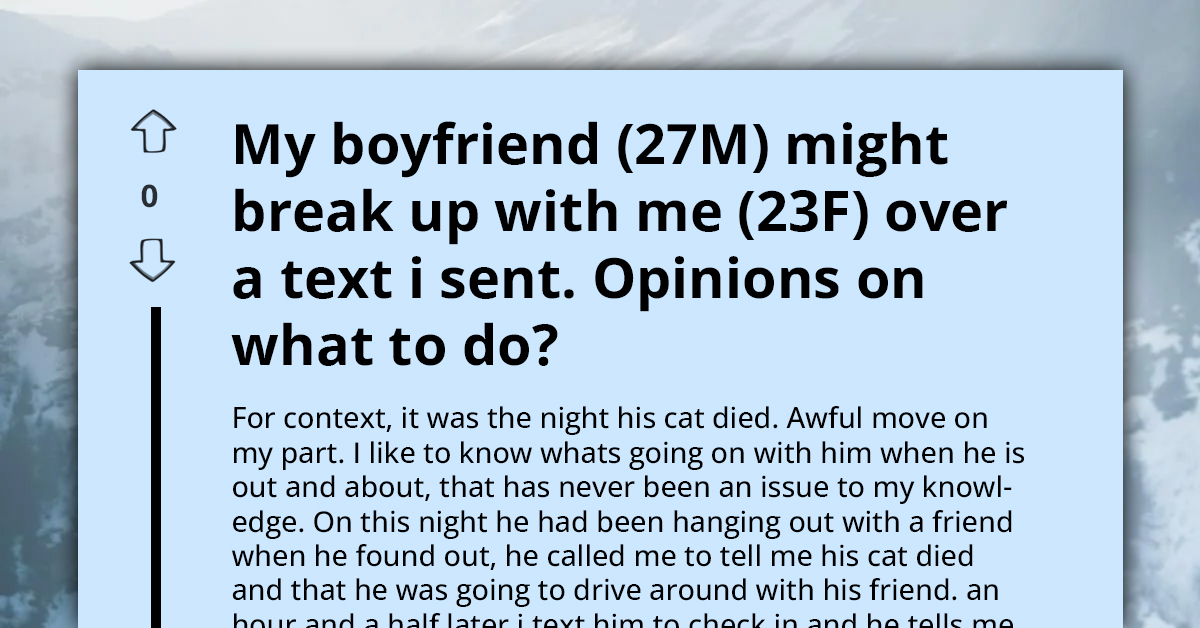 Lady Seeks Online Advice As She Risks Breakup After Sending Careless Text To Her Cat-Grieving BF