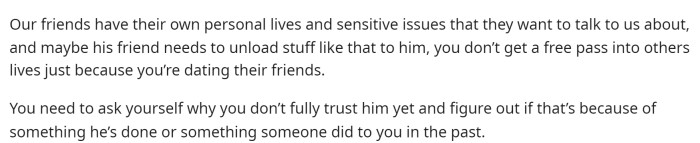 She does need to be honest with herself and figure out why she has an issue with this.