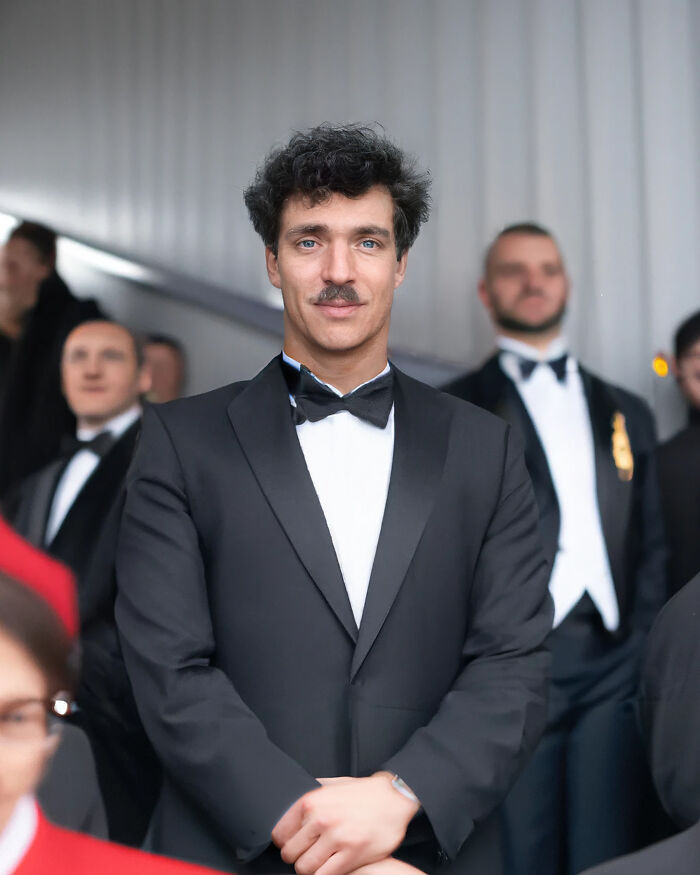 7. Charlie Chaplin, a British actor and filmmaker famous for his silent films.