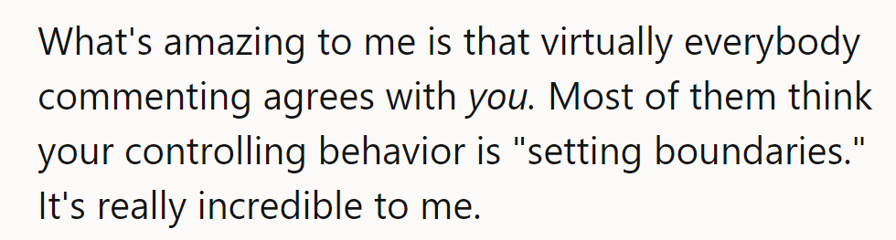 Looks like there's a chorus applauding her for the Boundary Olympics—gold medal for setting limits!