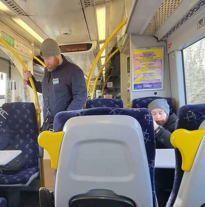 "Today, The Ticket Examiner Aboard My Train Walked Past His Doppelganger"