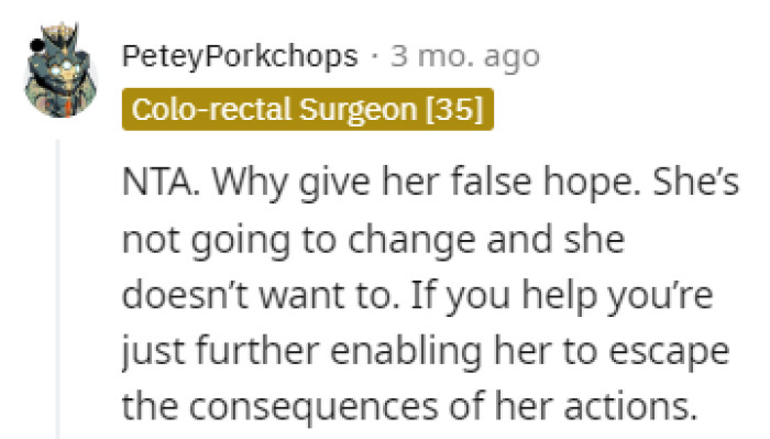 She doesn't want to change