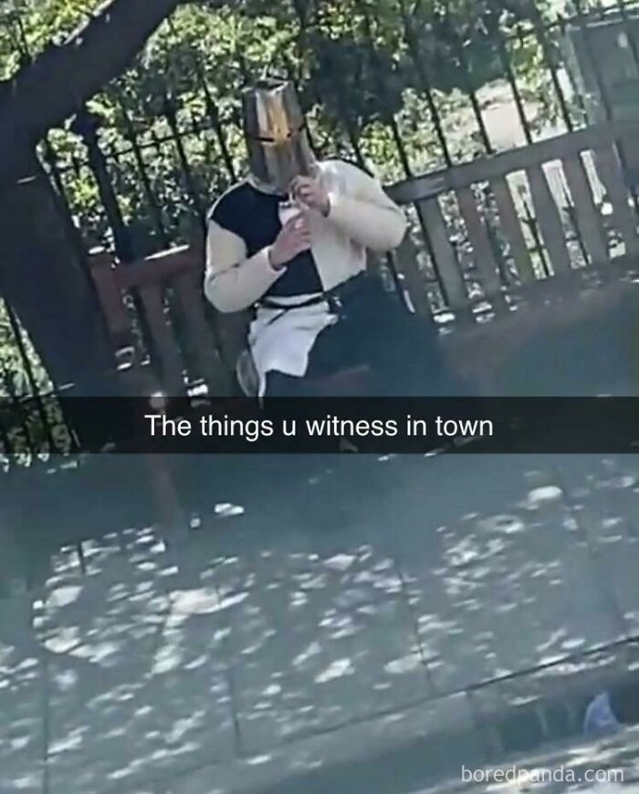 7. Smoking A Malboro Red While Wearing A Knight's Helmet? Nae Bor, Mate