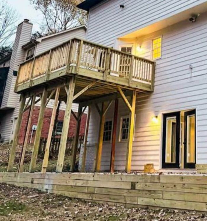 16. I’m Sure These Deck Posts Won’t Be An Issue Down The Road