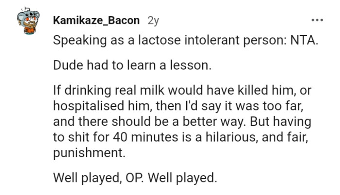 Dude learned his lesson the hard way