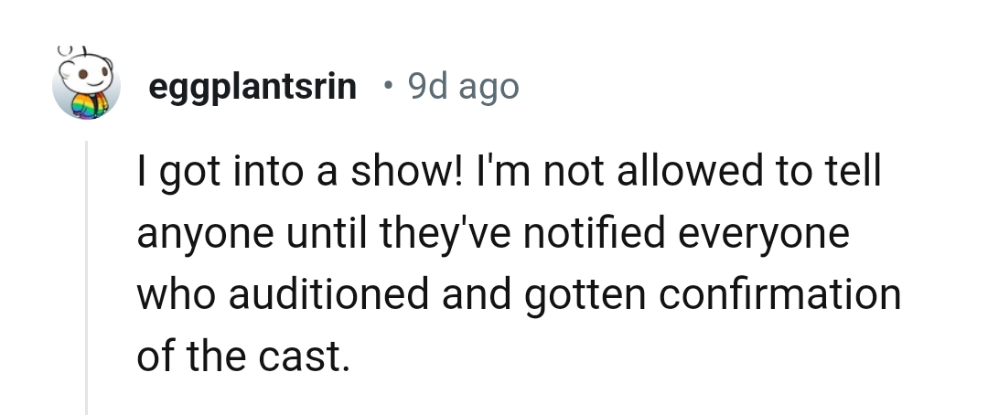 19. Getting into a show