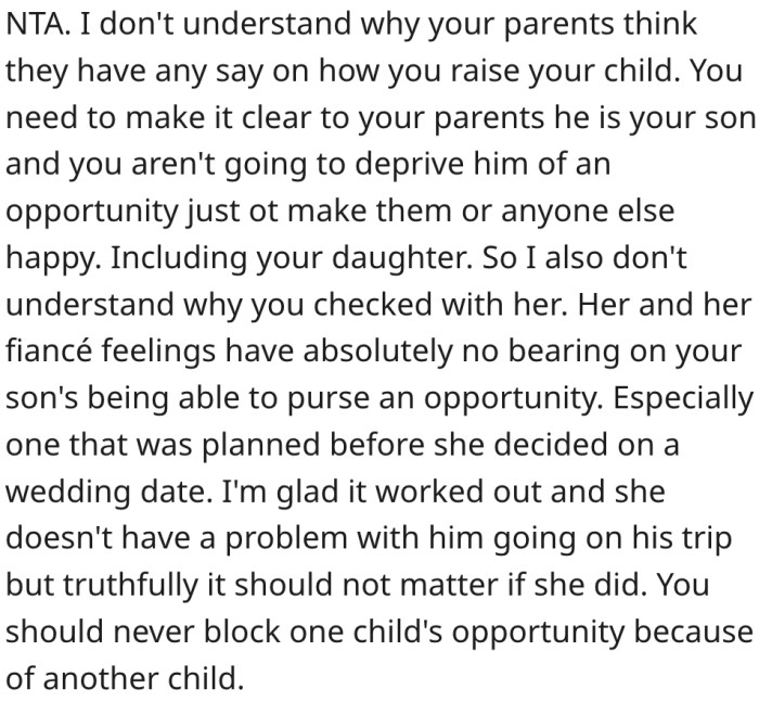 18. One child's progress in life should not hinder another's.