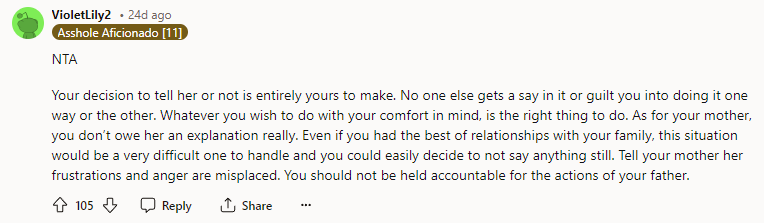 You should not be held accountable for the actions of your father